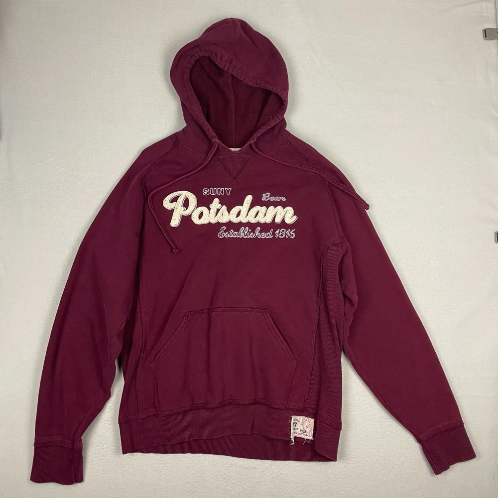 Russell Athletic POTSDAM Suny Bears EMBROIDERED Adult Red Hoodie Long Sleeve